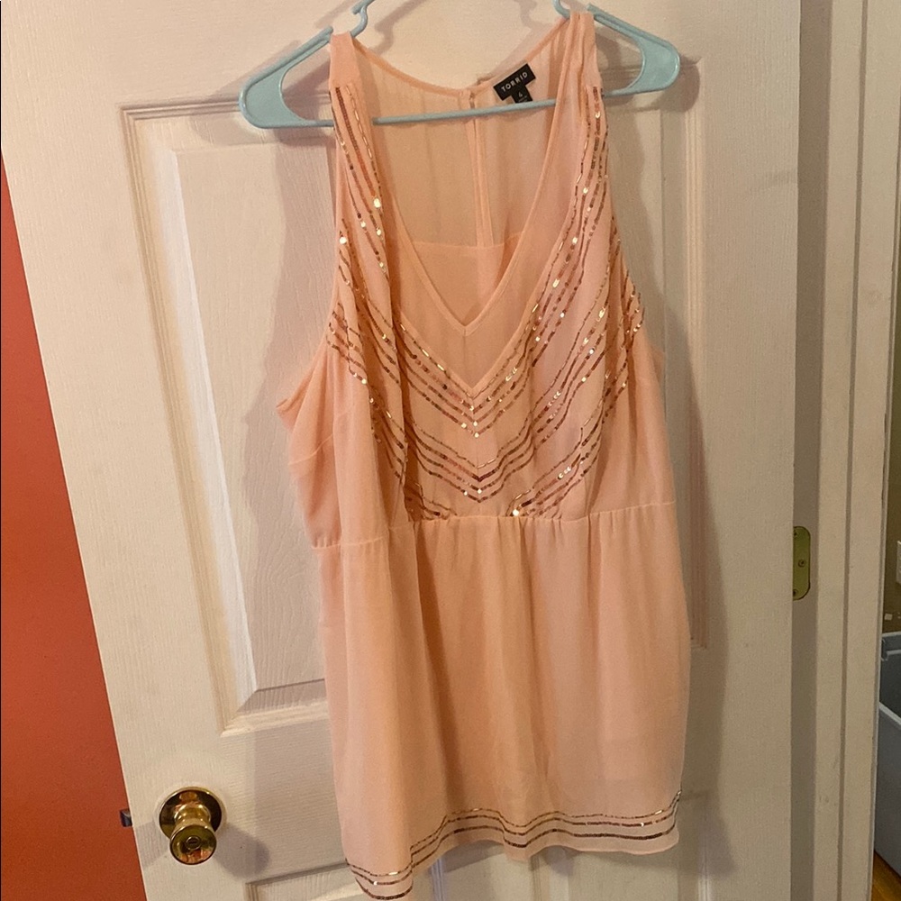 Torrid 4 Peach Sequin Women's Top